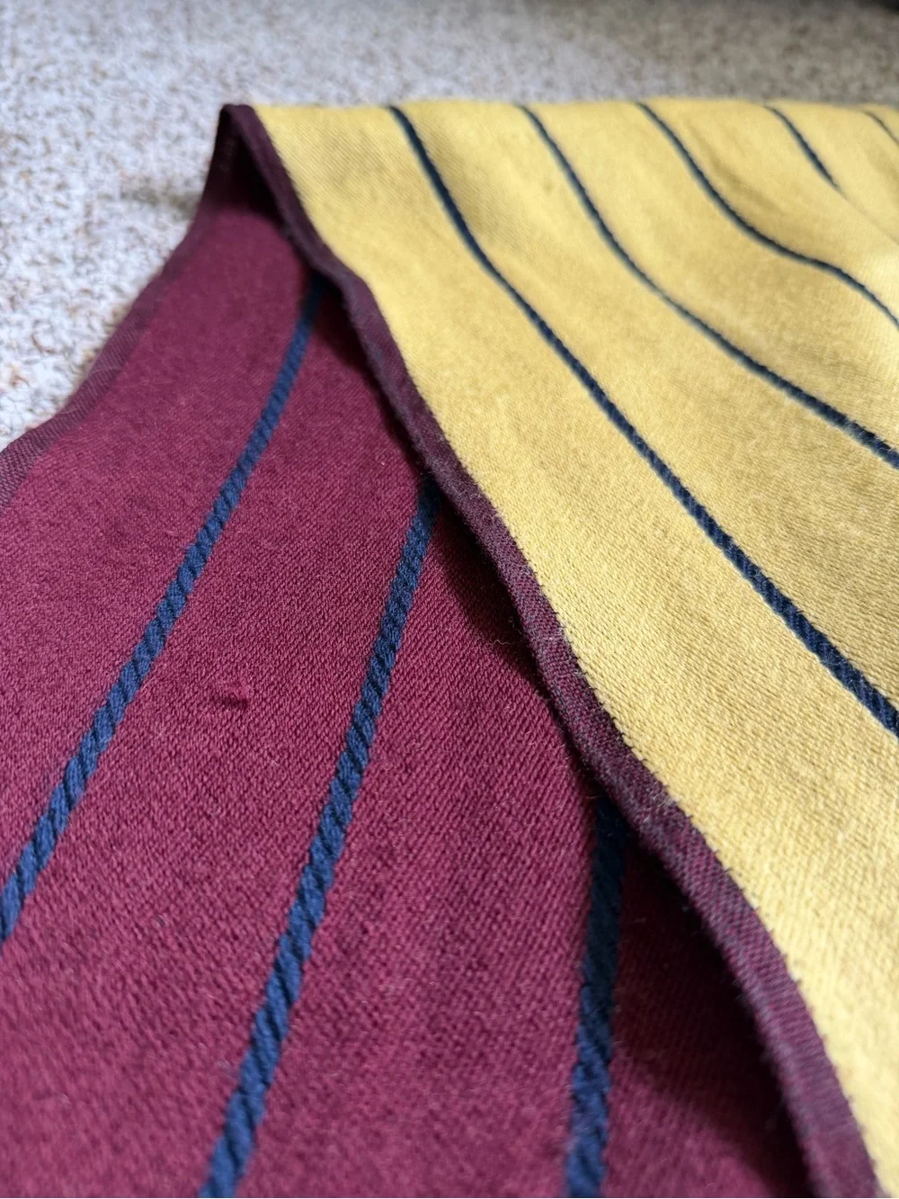 Robert Graham Reversible Maroon and Yellow Striped Scarf